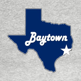 Baytown Texas Lone Star State Map Navy Blue City T-Shirt